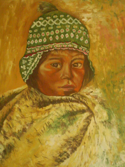 muchacha aymarà Oil Canvas