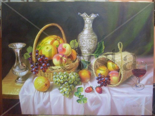 bodegon con macuto Oil Canvas Landscaping