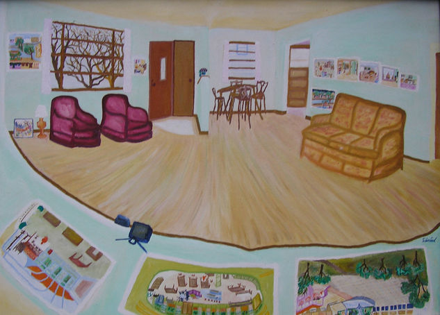 La sala abierta Oil Canvas Others