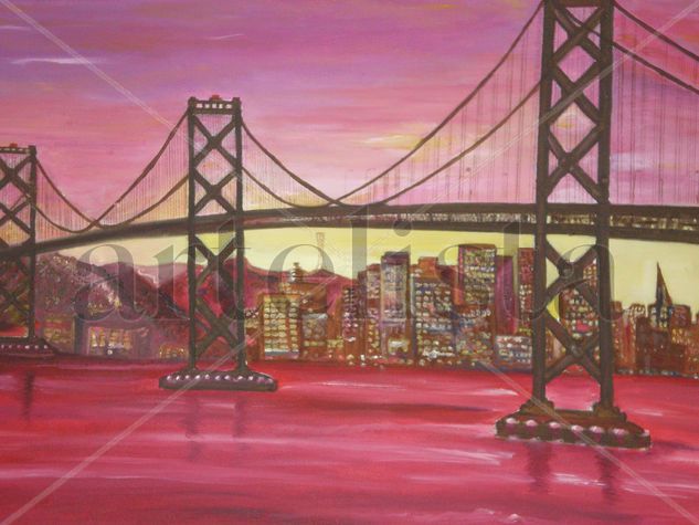 Puente al amanecer Oil Canvas Landscaping