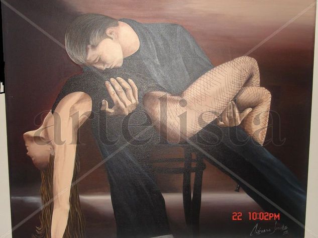 TANGO.. Oil Canvas Figure Painting