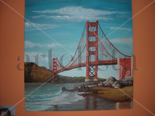 puente de san francisco Oil Panel Landscaping