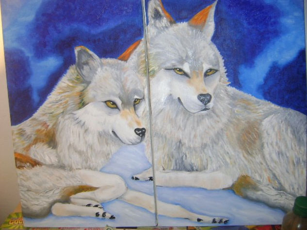 lobos Oil Canvas Animals