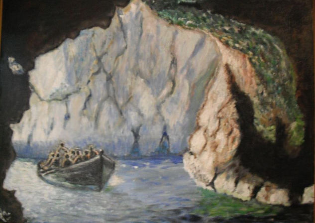 BARCA EN CUEVA MARINA Oil Canvas Landscaping