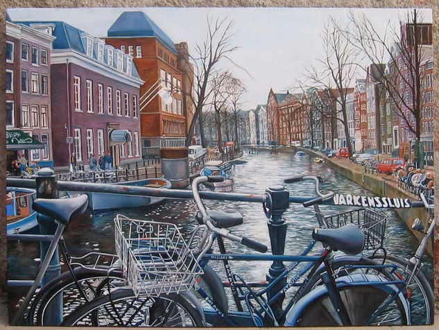 atardecer en Amsterdam Oil Canvas Landscaping