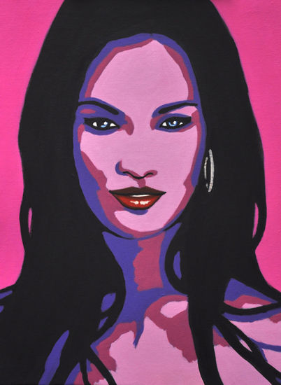 Megan Fox Acrylic Canvas Portrait