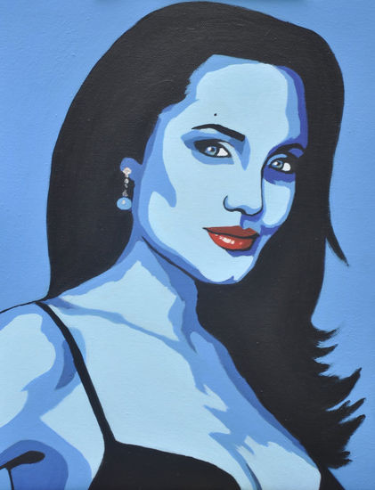 Angel(ina) in Blue Acrylic Canvas Portrait