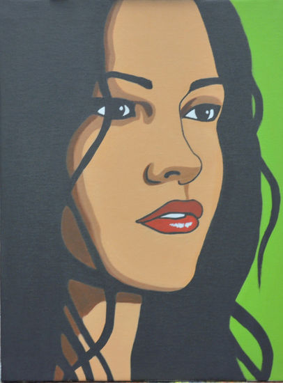 Zeta Jones Acrylic Canvas Portrait