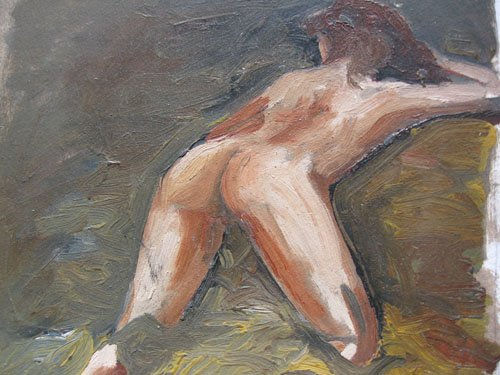 desnudo Óleo Tabla Paisaje