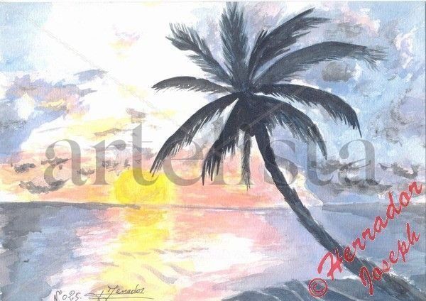 Puesta de sol Watercolour Paper Landscaping