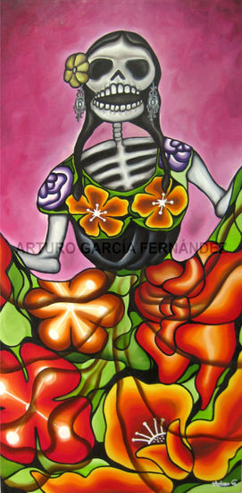 La Muerte Alegre Oil Canvas Figure Painting