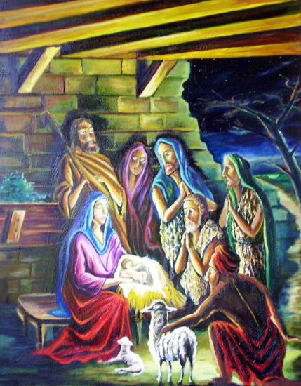 El nacimiento de Cristo Oil Canvas