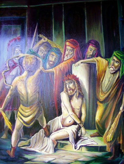 La flagelación de Cristo Oil Canvas