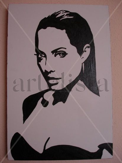 Angelina Jolie Acrílico Lienzo Retrato