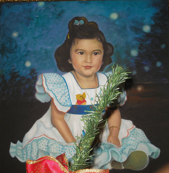 niña Óleo Lienzo Retrato