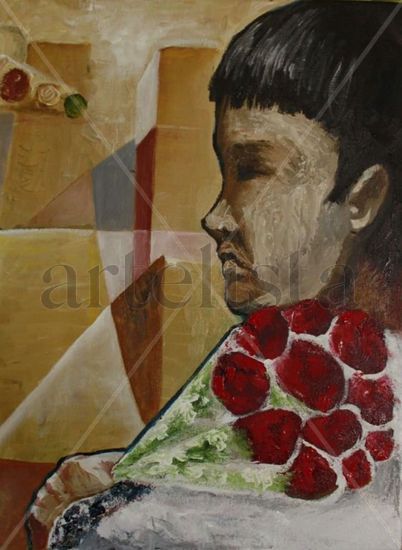 sellingflowers Oil Canvas Portrait