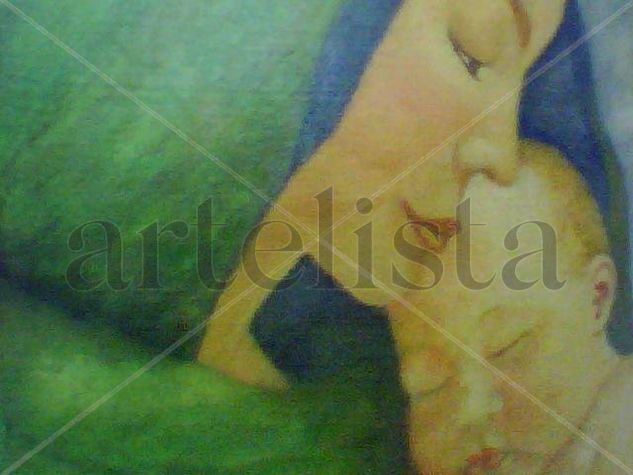 la virgen y el niño Oil Canvas Figure Painting