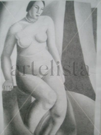 desnudo Graphite Paper Portrait