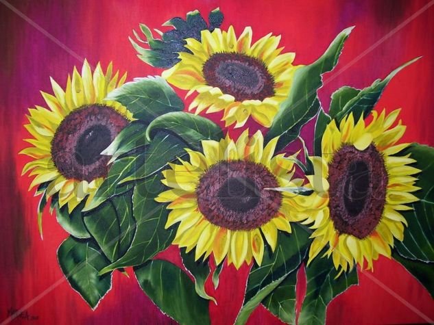 girasoles Oil Canvas Floral Painting