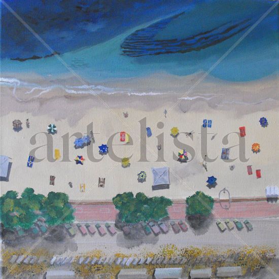 Platja de Sant Feliu de Guixols Acrylic Canvas Landscaping