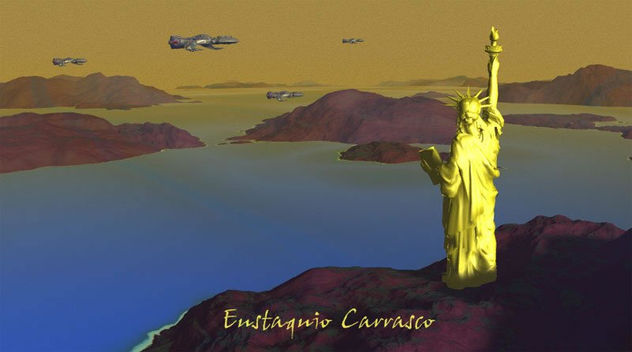 Estatua de La Libertad en el planeta Cerenik