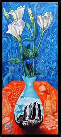 Florero del ajoblanco Acrylic Canvas Still Life Paintings