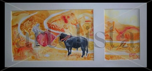 Tarde taurina 1 Watercolour Paper Animals