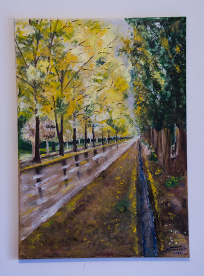 Lluvia de otoño en mi tierra Oil Canvas Landscaping