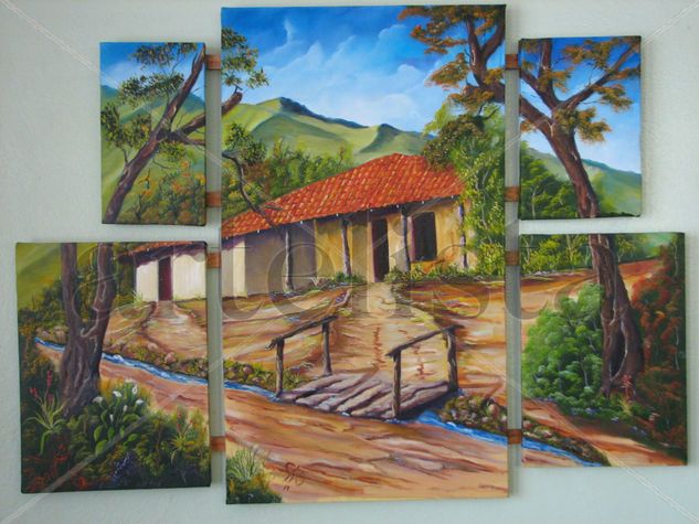 Casa en San Rafael de Heredia Oil Canvas Landscaping