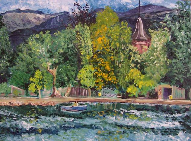 El lago Oil Canvas