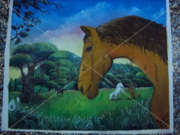 caballos en la pradera