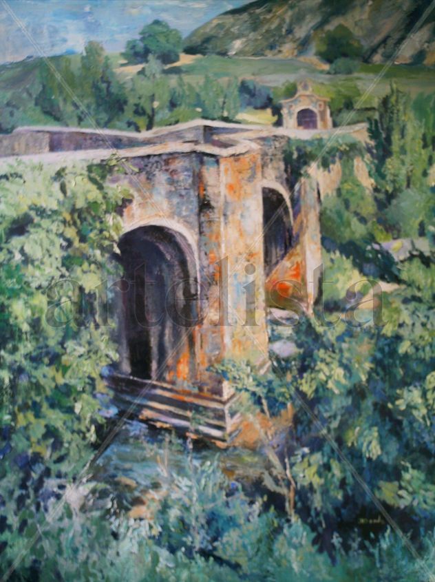 PUENTE CON LUZ NARANJA