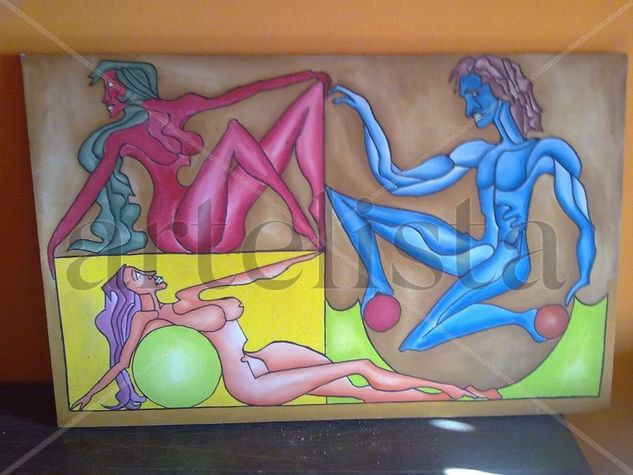 equilibrando Oil Canvas Figure Painting