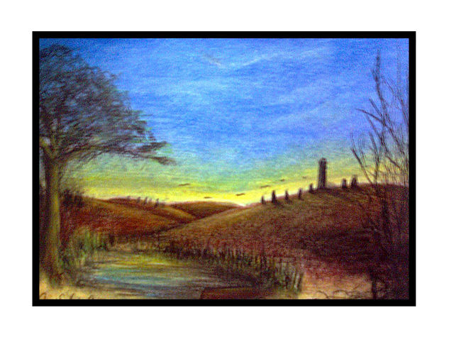 paisaje al pastel Pastel Card Landscaping