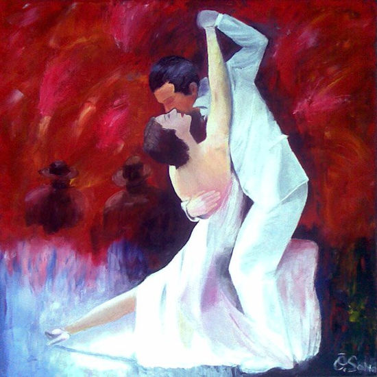 bailando tango Óleo Lienzo Figura