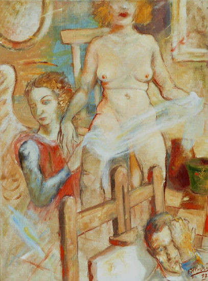 Ángel de inspiración Oil Canvas Nude Paintings