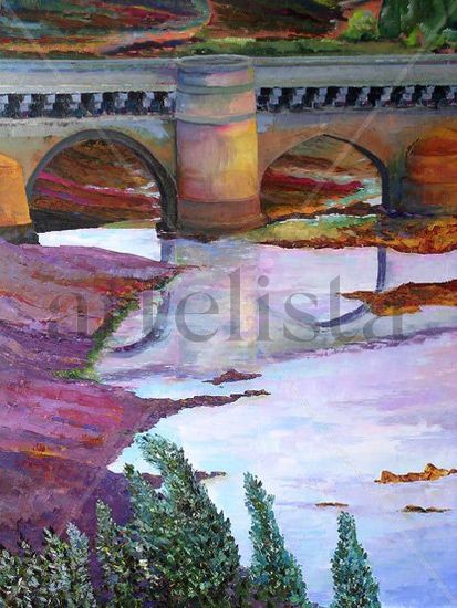 Puente romano Oil Canvas Landscaping