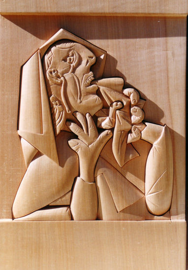 "MUJER LLORANDO" Wood Mixed