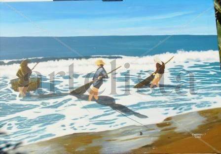 os sargaceiros Acrylic Canvas Marine Painting