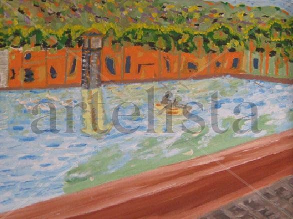 presa de la olla (guanajuato mexico) Oil Canvas Landscaping