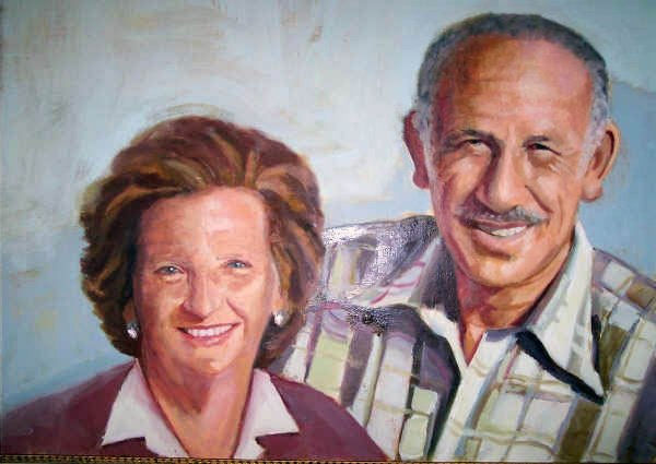 mariano y Matilde Óleo Lienzo Retrato