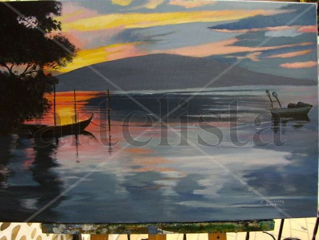 POR DO SOL NO RIO MINHO Acrylic Canvas Landscaping