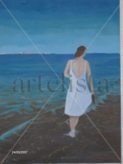 PASSEIO NA PRAIA Acrylic Canvas Landscaping