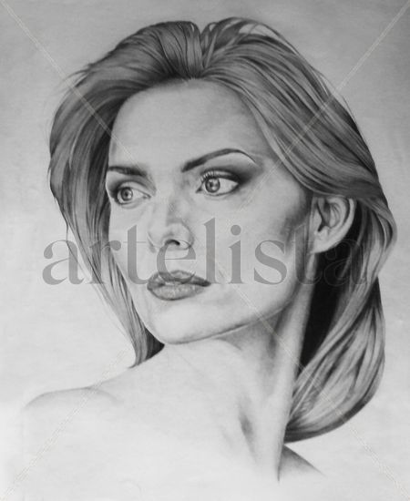 Retrato de Michelle  Pfeiffer Carboncillo