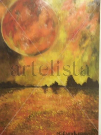 luna II Oil Panel Landscaping