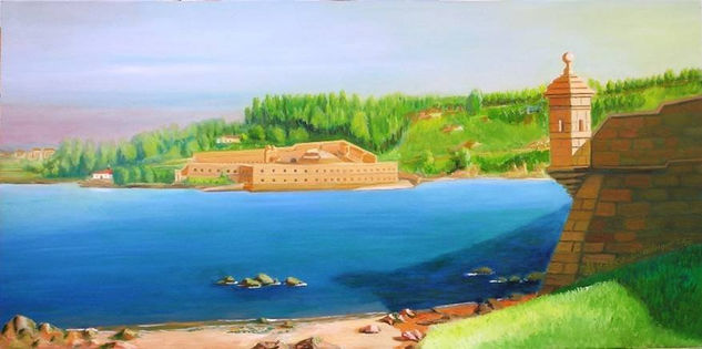 Ria de Ferrol - Entre Castillos Oil Canvas Landscaping