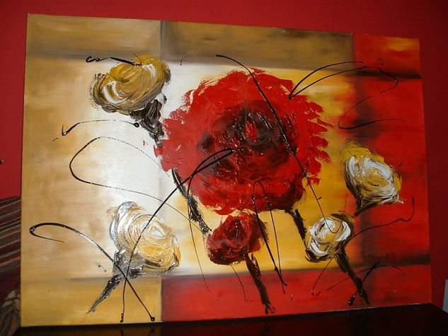 Alocadamente Oil Canvas Floral Painting