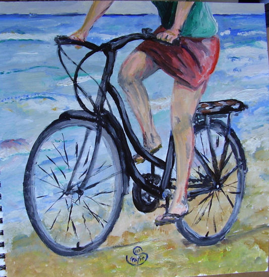 En bicyclette Acrylic Paper Others