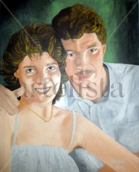 Un couple de Bebelsheim Acrílico Lienzo Retrato