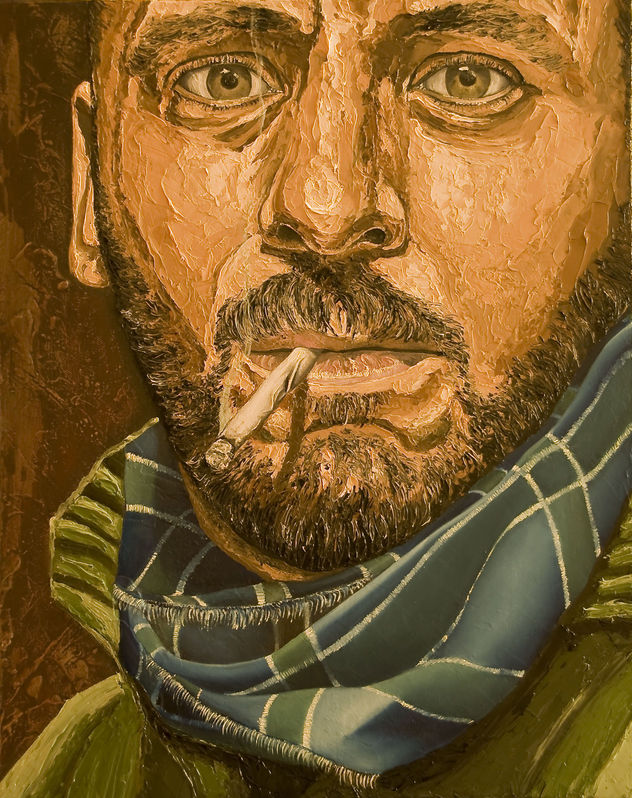 Recordando a mi Tata [Autoretrato con bufanda].